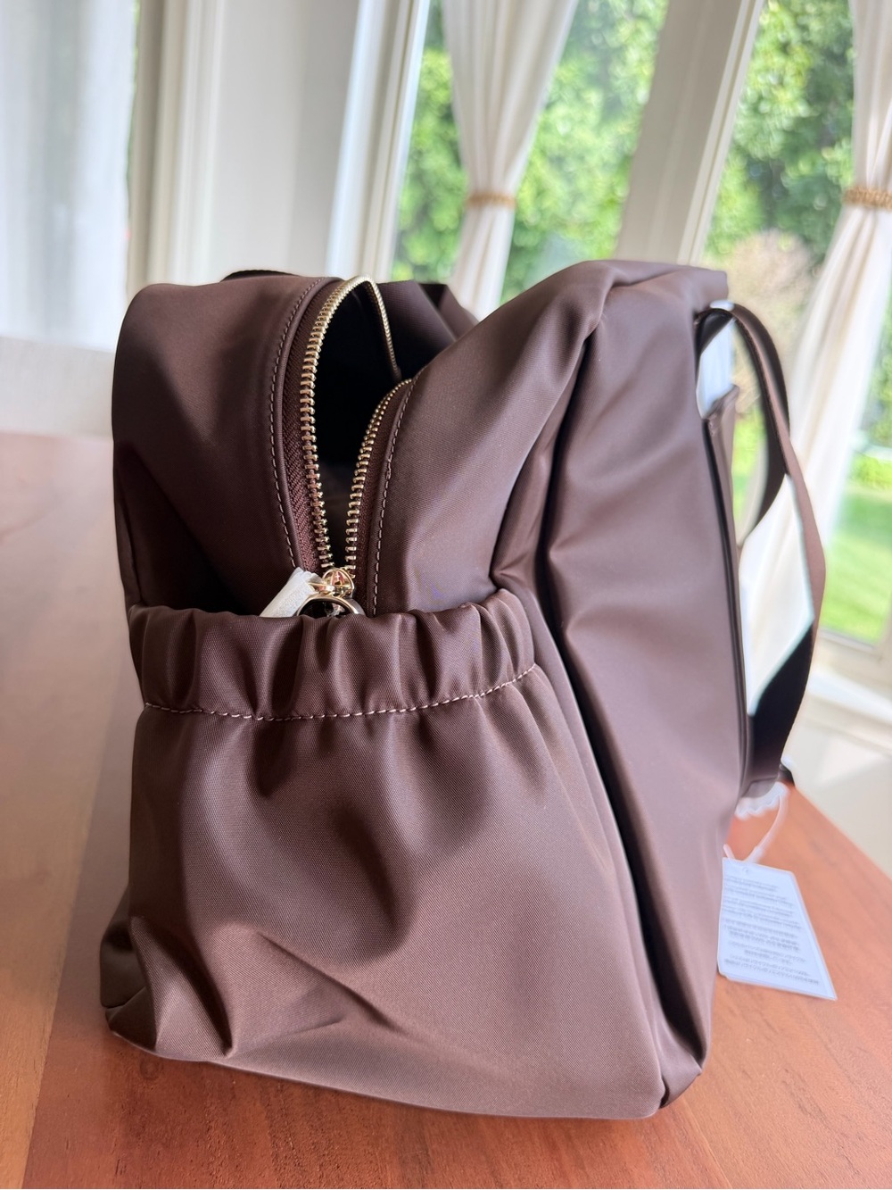 🤎 NWT Kate Spade Carter Nylon Large Weekender Hot Fudge KL968 - Picture 10 of 13